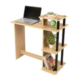 Kawachi Home Compact Laptop Table Notebook Computer Desk with Printer, Book, Files Shelves KW95-Beige