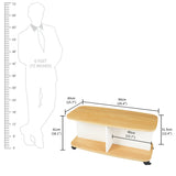 Kawachi Wooden Movable Centre Coffee Table, Tea Table for Living Room Storage Shelf Sofa Side Table with Wheels Beige KW98