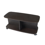 Kawachi Wooden Movable Centre Coffee Table, Tea Table for Living Room Storage Shelf Sofa Side Table with Wheels Wenge Black  KW98