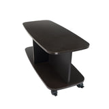 Kawachi Wooden Movable Centre Coffee Table, Tea Table for Living Room Storage Shelf Sofa Side Table with Wheels Wenge Black  KW98