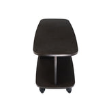 Kawachi Wooden Movable Centre Coffee Table, Tea Table for Living Room Storage Shelf Sofa Side Table with Wheels Wenge Black  KW98