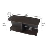 Kawachi Wooden Movable Centre Coffee Table, Tea Table for Living Room Storage Shelf Sofa Side Table with Wheels Wenge Black  KW98