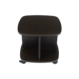 Kawachi Wooden Movable Coffee, Tea Table Living Room Small Centre Table Sofa Bedside Laptop Table with Wheels Wenge Black KW99