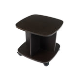 Kawachi Wooden Movable Coffee, Tea Table Living Room Small Centre Table Sofa Bedside Laptop Table with Wheels Wenge Black KW99
