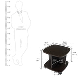 Kawachi Wooden Movable Coffee, Tea Table Living Room Small Centre Table Sofa Bedside Laptop Table with Wheels Wenge Black KW99