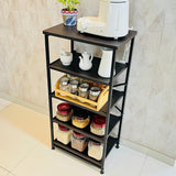 Kawachi 5 Tier Open Shelf Microwave Oven Stand Kitchen Storage Rack Organizer Wenge Black KR kw89