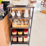 Kawachi 5 Tier Open Shelf Microwave Oven Stand Kitchen Storage Rack Organizer Wenge Black KR kw89