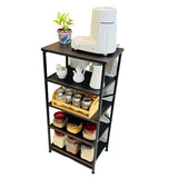 Kawachi 5 Tier Open Shelf Microwave Oven Stand Kitchen Storage Rack Organizer Wenge Black KR kw89