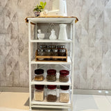 Kawachi 5 Tier Open Shelf Microwave Oven Stand Kitchen Storage Rack Organizer White KR KW89