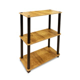 Kawachi 3 tier Multipurpose Shelf Wooden Bookshelf Storage Cabinet Home Kitchen Office Storage Display Organizer Beige KW79