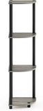 Kawachi Multipurpose 4-Tier Corner Shelf Rack, Bookshelf, Open Storage Display Rack and Plant Stand, Bookshelf Organizer for Home, Living Room and Office KW82 brown