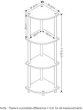 Kawachi Multipurpose 4-Tier Corner Shelf Rack, Bookshelf, Open Storage Display Rack and Plant Stand, Bookshelf Organizer for Home, Living Room and Office KW82 brown