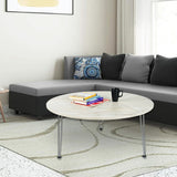 Kawachi Engineered Wood  Round Centre Table Tea, Coffee Table for Living Room with Metal Hairpin Leg Caspio Grey kw103