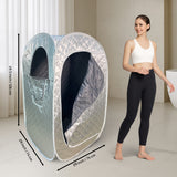 Kawachi Portable Steam Therapy Sauna Bath Can Relieve Fatigue, Lose Weight for Health and Beauty Spa at Home- i137-Silver-CP