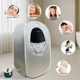 Kawachi Portable Steam Therapy Sauna Bath Can Relieve Fatigue, Lose Weight for Health and Beauty Spa at Home- i137-Silver-CP