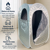 Kawachi Portable Steam Therapy Sauna Bath Can Relieve Fatigue, Lose Weight for Health and Beauty Spa at Home- i137-Silver-IP