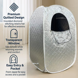 Kawachi Portable Steam Therapy Sauna Bath Can Relieve Fatigue, Lose Weight for Health and Beauty Spa at Home- i137-Silver-IP
