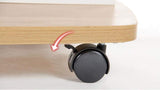 Kawachi Wooden Movable Coffee, Tea Table Living Room Small Centre Table Sofa Bedside Laptop Table with Wheels Beige KW99