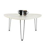 Kawachi Engineered Wood  Trianguler Centre Table Tea, Coffee Table for Living Room with Metal Hairpin Leg New Caspio Grey  KW101
