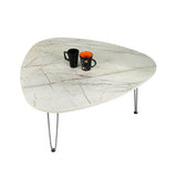 Kawachi Engineered Wood  Trianguler Centre Table Tea, Coffee Table for Living Room with Metal Hairpin Leg New Caspio Grey  KW101