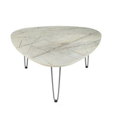 Kawachi Engineered Wood  Trianguler Centre Table Tea, Coffee Table for Living Room with Metal Hairpin Leg New Caspio Grey  KW101