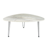 Kawachi Engineered Wood  Trianguler Centre Table Tea, Coffee Table for Living Room with Metal Hairpin Leg New Caspio Grey  KW101