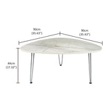 Kawachi Engineered Wood  Trianguler Centre Table Tea, Coffee Table for Living Room with Metal Hairpin Leg New Caspio Grey  KW101