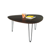 Kawachi Engineered Wood  Trianguler Centre Table Tea, Coffee Table for Living Room with Metal Hairpin Leg New Walnut  kw101