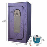 Kawachi Portable Steam Sauna Bath for Health and Beauty | Foldable Detox Spa with 2L Steam Generator | Home Use for Weight Loss, Skin Glow, Stress Relief & Relaxation- i141-Light Violate-CP