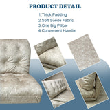 Kawachi 2 Person Covertible Floor Sofa Chair with Back Support, 5-Position Adjustable Recliner, Foldable Sleeper Lounge for Living Room, Gaming, Reading, Beige-KW126