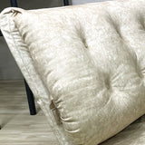 Kawachi 2 Person Covertible Floor Sofa Chair with Back Support, 5-Position Adjustable Recliner, Foldable Sleeper Lounge for Living Room, Gaming, Reading, Beige-KW126