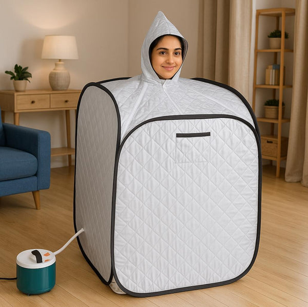 Kawachi Portable Steam Therapy Sauna Bath Can Relieve Fatigue, Lose Weight for Health and Beauty Spa at Home Metalic Grey-i136