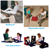 Kawachi Portable Relaxing Meditation Chair Folding Back Support Yoga Chair Study, Reading Floor Chair i113-Velvet Blue