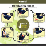 Kawachi Portable Relaxing Meditation Chair Folding Back Support Yoga Chair Study, Reading Floor Chair i113-Velvet Blue
