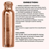 Bharu Embossed Copper Bottle 1000 ml & 2 pcs Embossed Copper Glass