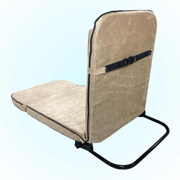 Kawachi Advance Portable Foldable Relaxing Meditation Chair Folding Back  Support Yoga Chair Study, Reading Floor and Pooja Chair -I130 -BEIGE