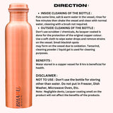 Bharu Plain Copper Bottle 500 ml- Pack of 2