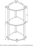 Kawachi Multipurpose 3-Tier Corner Shelf Rack, Bookshelf, Open Storage Display Rack Plant Stand, Bookshelf Organizer KW81 brown