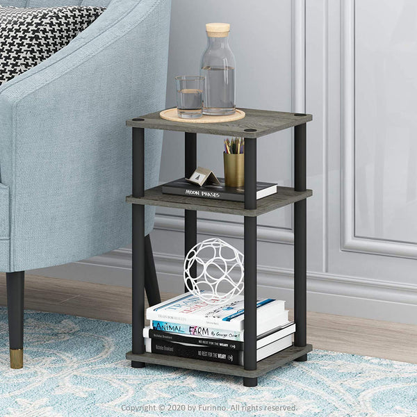 Kawachi 3-Tier Sofa Side End Bedside Table Night Stand Corner Display Rack Bed Side Table for Living Room, Hallway, Bedroom Brown