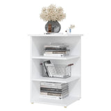 Kawachi Sofa Side End Bedside Table Nightstand with 4 Storage Shelf KW93 - White