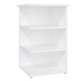 Kawachi Sofa Side End Bedside Table Nightstand with 4 Storage Shelf KW93 - White