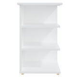 Kawachi Sofa Side End Bedside Table Nightstand with 4 Storage Shelf KW93 - White