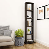 Kawachi Engineered Wood 6 Tier Bookcase, Bookshelf Storage Display Rack, Open Book Shelf for Office, Living Room, Bedroom KW72- Brown