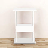 Kawachi Engineered Wood Bedside Corner Table Sofa Side End Table with Display Book, Magazine Book Shelf for Living Room Bedroom Office White