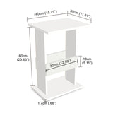 Kawachi Engineered Wood Bedside Corner Table Sofa Side End Table with Display Book, Magazine Book Shelf for Living Room Bedroom Office White