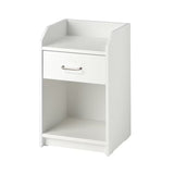 Kawachi Sofa Side Bedside Table with Single Drawer Nightstand Bed Side Table with Storage Shelf Cabinate End Table Useful in Bedroom, Living Room, Study, Office, PantryKW73 White