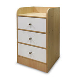 Kawachi Modern Home Bedroom Bedside Table Storage Cabinet with 3 Drawers WD