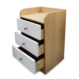 Kawachi Modern Home Bedroom Bedside Table Storage Cabinet with 3 Drawers WD