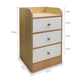 Kawachi Modern Home Bedroom Bedside Table Storage Cabinet with 3 Drawers WD