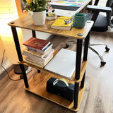 Kawachi 3 tier Multipurpose Shelf Wooden Bookshelf Storage Cabinet Home Kitchen Office Storage Display Organizer Beige